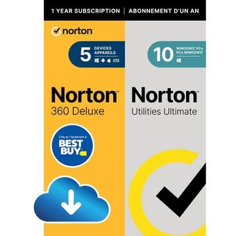 Best Buy Norton 360 deluxe with norton utilities ultimate (pc/mac) - 5 devices - 1 year - digital download offer
