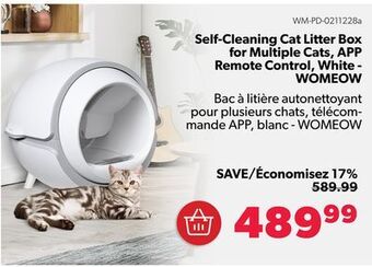 Shopper+ Self-cleaning cat litter box for multiple cats, app remote control, white - womeow offer
