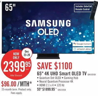 The Brick Samsung 65" s95b oled 4k uhd smart tv | 55" offer