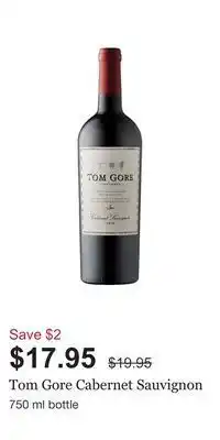 LCBO Tom gore cabernet sauvignon offer