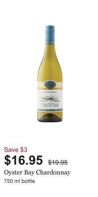 LCBO Oyster bay chardonnay offer