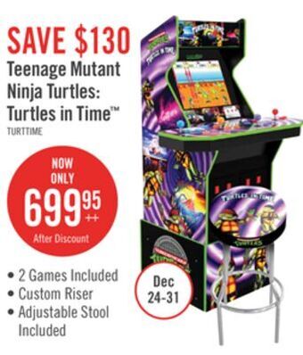 The Brick Arcade1up teenage mutant ninja turtles: turtles in time™ arcade cabinet with riser and stool offer