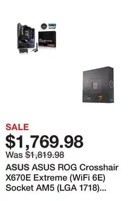 Newegg Asus rog crosshair x670e extreme (wifi 6e) socket am5 (lga 1718) ryzen 7000 eatx gaming motherboard eatx (20 + 2 power stages offer