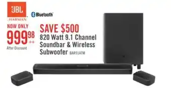 The Brick Jbl bar 9.1 true wireless surround 9.1-channel soundbar with surround speakers offer