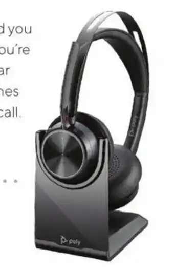 Staples Voyager Focus 2 UC Standard Bluetooth USB-A Headset with Charge Stand, Black offer