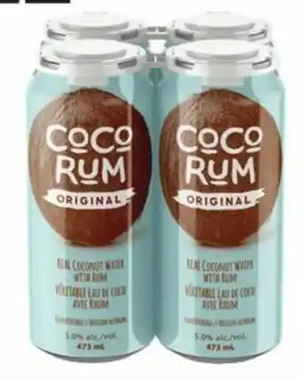 Sobeys Coco Rum or Vodka hard coconut water 4x473ml offer