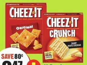 FreshCo Kellogg's Cheez-It Crackers 191-200g offer
