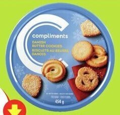 FreshCo Compliments Danish Butter Cookies 454g offer