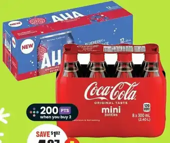FreshCo AHA Sparkling Water 12x355 ml Coca-Cola Mini Bottles 8x300ml offer