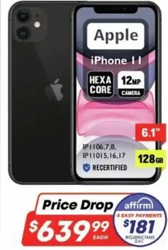 Factory Direct Apple iPhone I I 6.1" 12GB offer