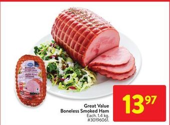 Walmart Great value boneless smoked ham offer
