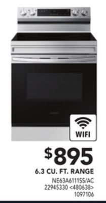 Lowe's Samsung 6.3 cu. ft. range offer