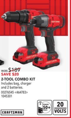 Lowe's Craftsman 2-tool combo kit offer