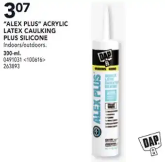 Lowe's Dap "alex plus" acrylic latex caulking plus silicone offer
