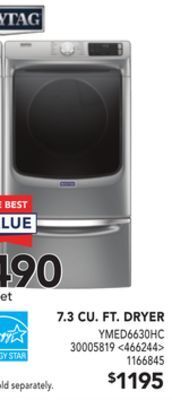 Lowe's Maytag 7.3 cu. ft. dryer offer