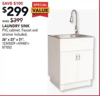 Lowe's Laundry sink 26" x 23" x 31" offer