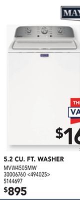 Lowe's Maytag 5.2 cu. ft. washer offer