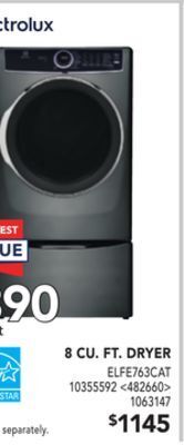 Lowe's Electrolux 8 cu. ft. dryer offer