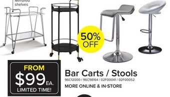 Leon's Emmie round bar cart - black offer