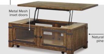 Leon's London lift-top coffee table - natural pine offer
