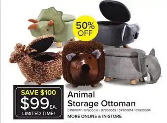Leon's Hedgehog storage ottoman - brown offer