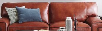 Leon's Stampede leather sofa - chestnut offer