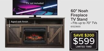 Leon's Noah fireplace tv stand - aged oak offer