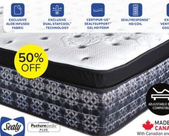 Leon's Sealy posturepedic® plus sterling series - milana plush euro pillowtop queen mattress offer