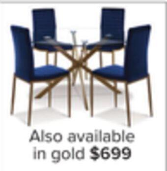 Leon's Darron 5-piece round dining set - blue, gold offer