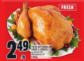 Metro Fresh butterball or grade a turkeys offer