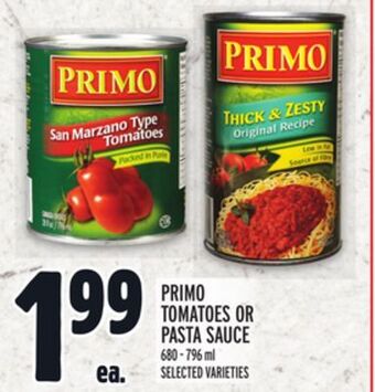 Metro Primo tomatoes or pasta sauce offer