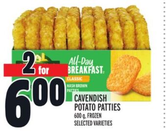 Metro Cavendish potato patties offer