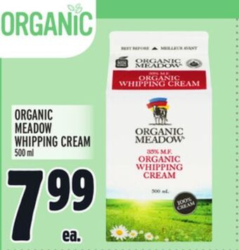 Metro Organic meadow whipping cream offer