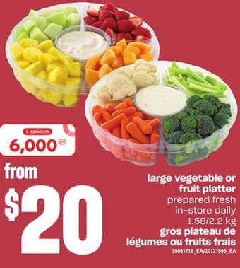 Independent Grocer Large vegetable or fruit platter, 1.58/2.2 kg offer