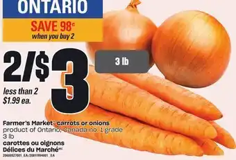 Independent Grocer Farmer's market™ carrots or onions, 3 lb offer