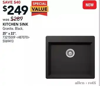 Lowe's Allen + roth kitchen sink offer