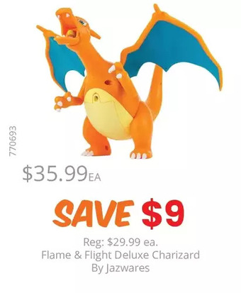 GameStop Flame & flight deluxe charizard by jazwares offer