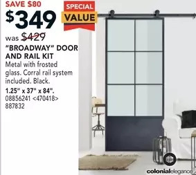 Lowe's Colonial elegance "broadway" door and rail kit offer