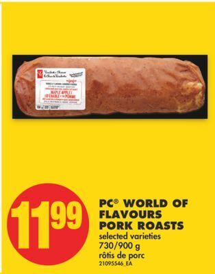 No Frills Pc® world of flavours pork roasts, 730/900 g offer