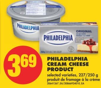 No Frills Philadelphia cream cheese product, 227/250 g offer