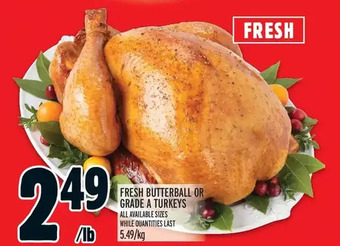 Metro Fresh butterball or grade a turkeys offer