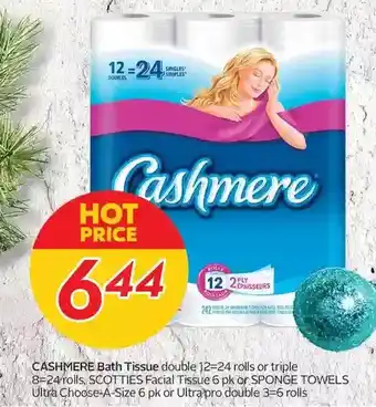 Sobeys Urban Fresh Cashmere bath tissue, scotties facial tissue or sponge towels ultra or ultra pro double offer