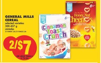 No Frills General mills cereal, 300-437 g offer