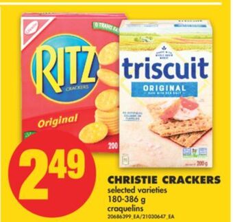 No Frills Christie crackers, 180-386 g offer