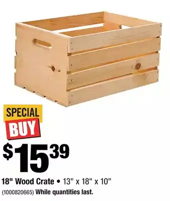 Home Depot 18" wood crate offer