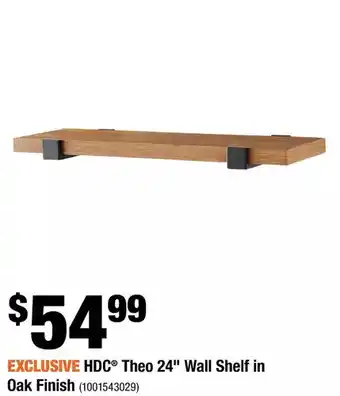 Home Depot Hdc theo 24" wall shelf in oak finish offer