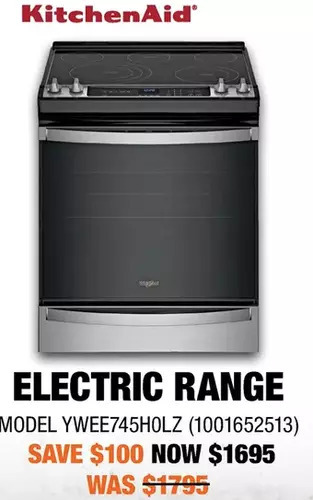 Home Depot Whirlpool electric range offer