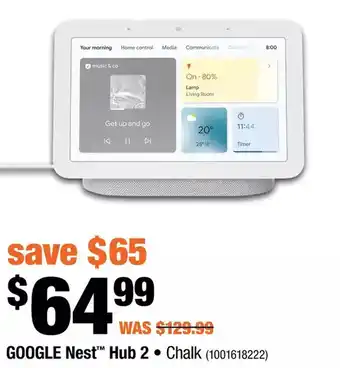 Home Depot Google nest hub 2 offer