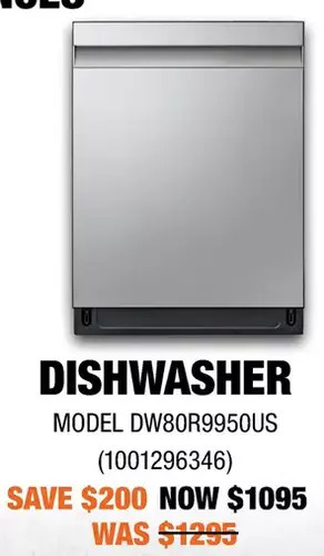 Home Depot Samsung dishwasher offer