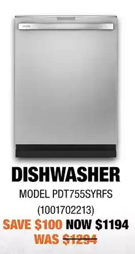 Home Depot Ge profile dishwasher offer